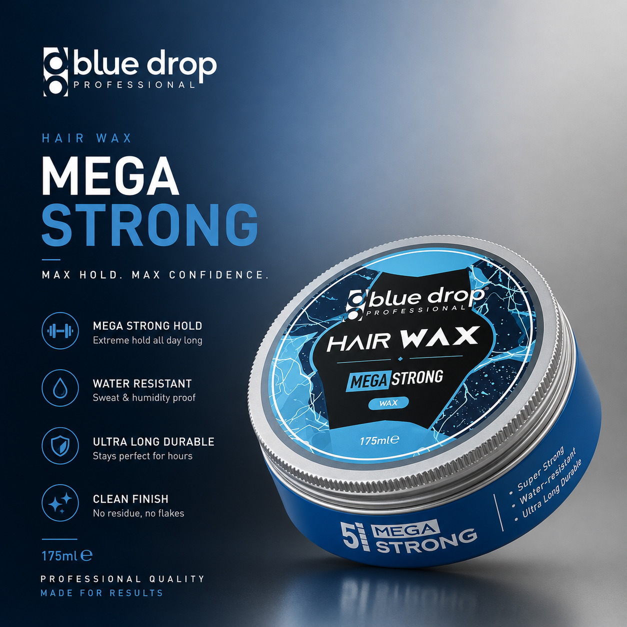 Ceara de par lucioasa Blue Drop Mega Strong - 175ml