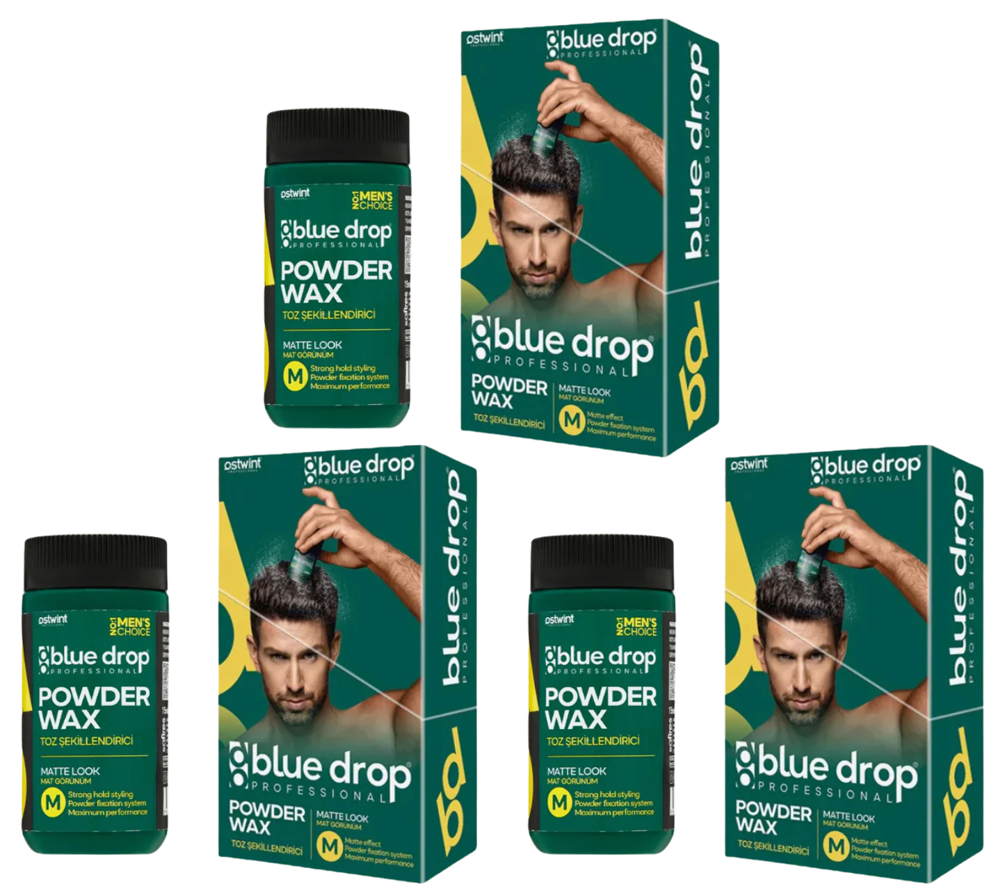 Pachet 3x Pudra de volum Styling Matte Look Blue Drop 15g