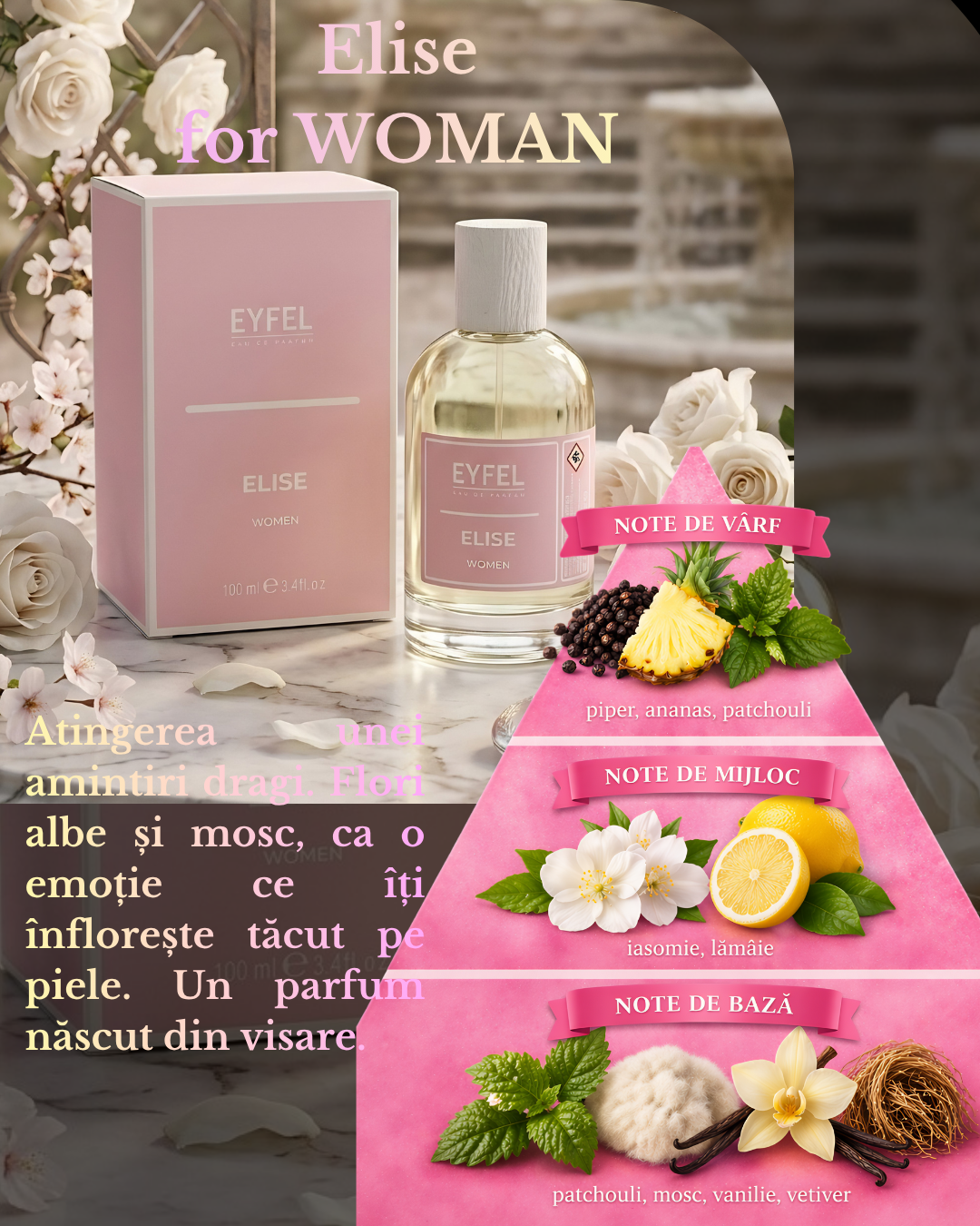 Apa de Parfum Femei EYFEL ELISE 100ml – Floral si Fresh