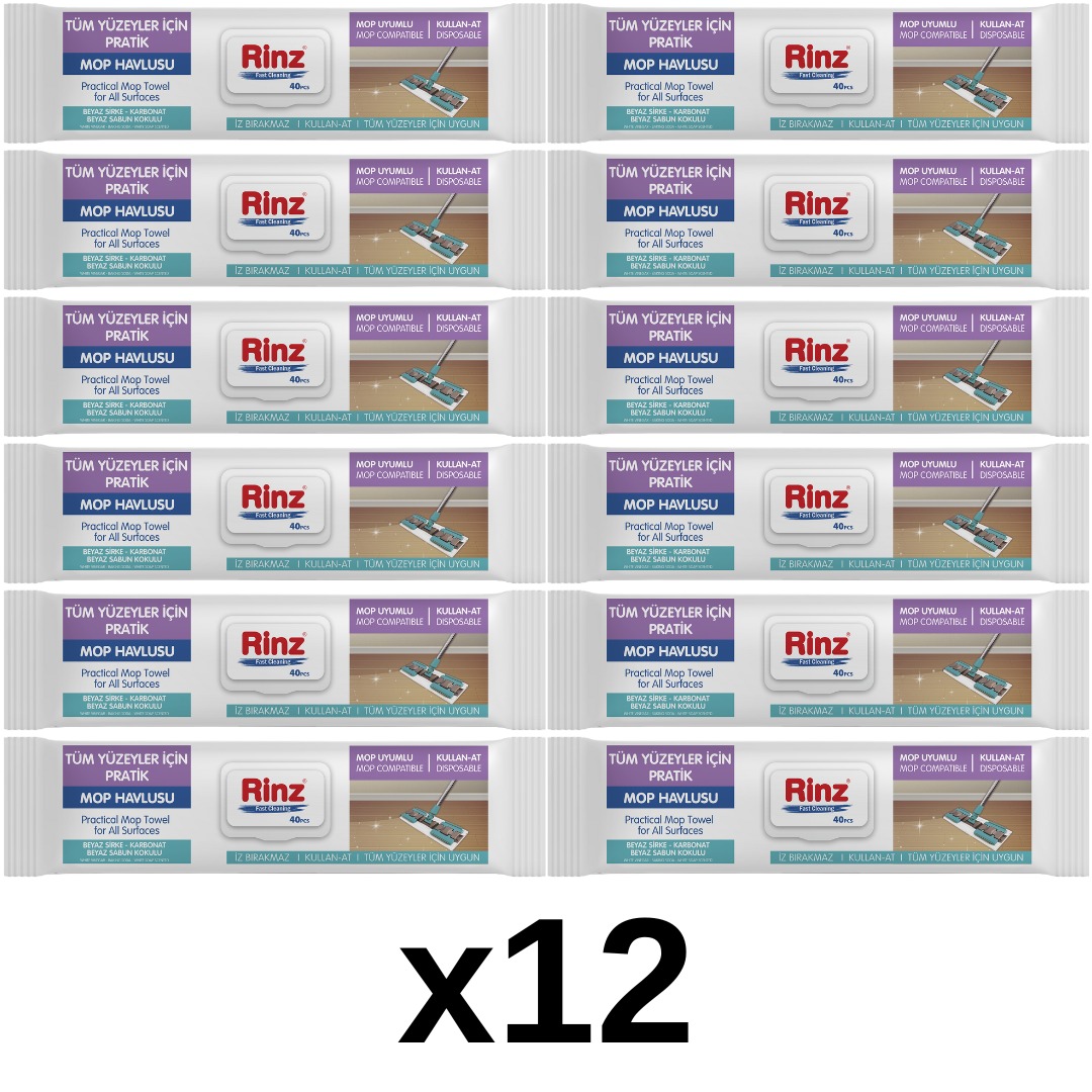 Set 12x Rinz Mop Havlusu – Servetele Mop Practic pentru Toate Suprafetele