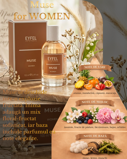 Apa de Parfum Femei EYFEL MUSE 100ml – Fructat si Floral