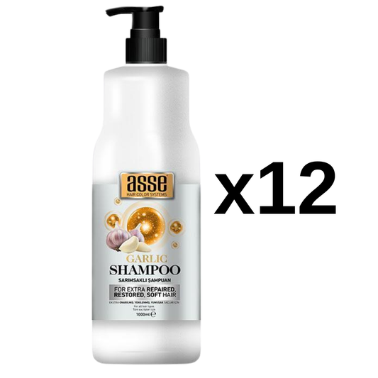 Pachet 12x bucati Sampon de par cu Usturoi Asse - 12000 ml