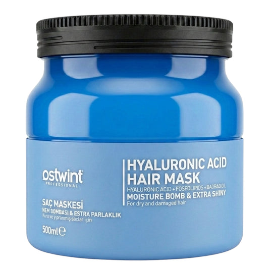 Masca de Par Ostwint cu Acid Hialuronic, Fosfolipide si Ulei de Baobab – Hidratare Intensiva si Stralucire pentru Parul Uscat si Deteriorat - 500ml