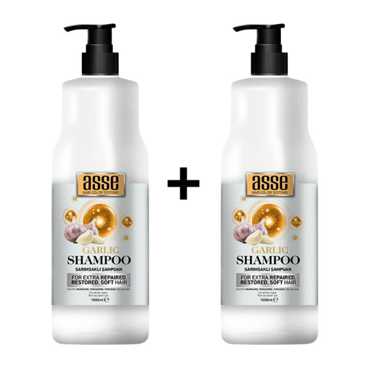 Set 1+1 Sampon de par cu Usturoi Negru Asse - 2000 ml