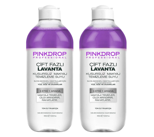 Pachet 2x Apa Micelara Bifazica Pink drop 3 in 1 cu Ulei de Lavanda & Colagen 400ml