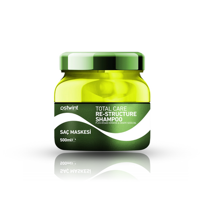 Masca de Par Ostwint Total Care Re-Structure cu Plex, Keratina Vegana și Ulei din Samburi de Struguri – Reparare Intensiva - 500ml