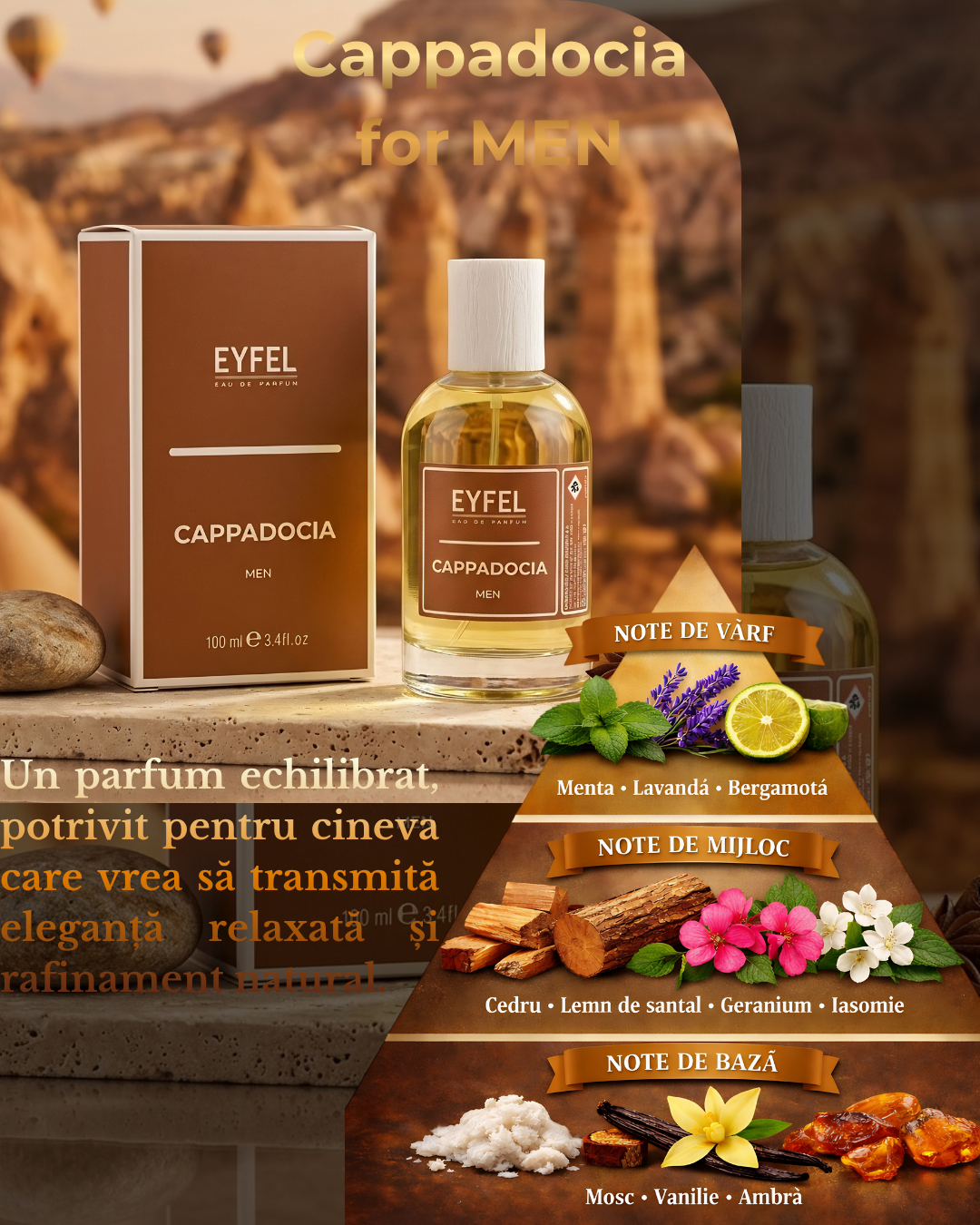 Apa de Parfum Barbati EYFEL CAPPADOCIA 100ml – Aromatic si Lemnos