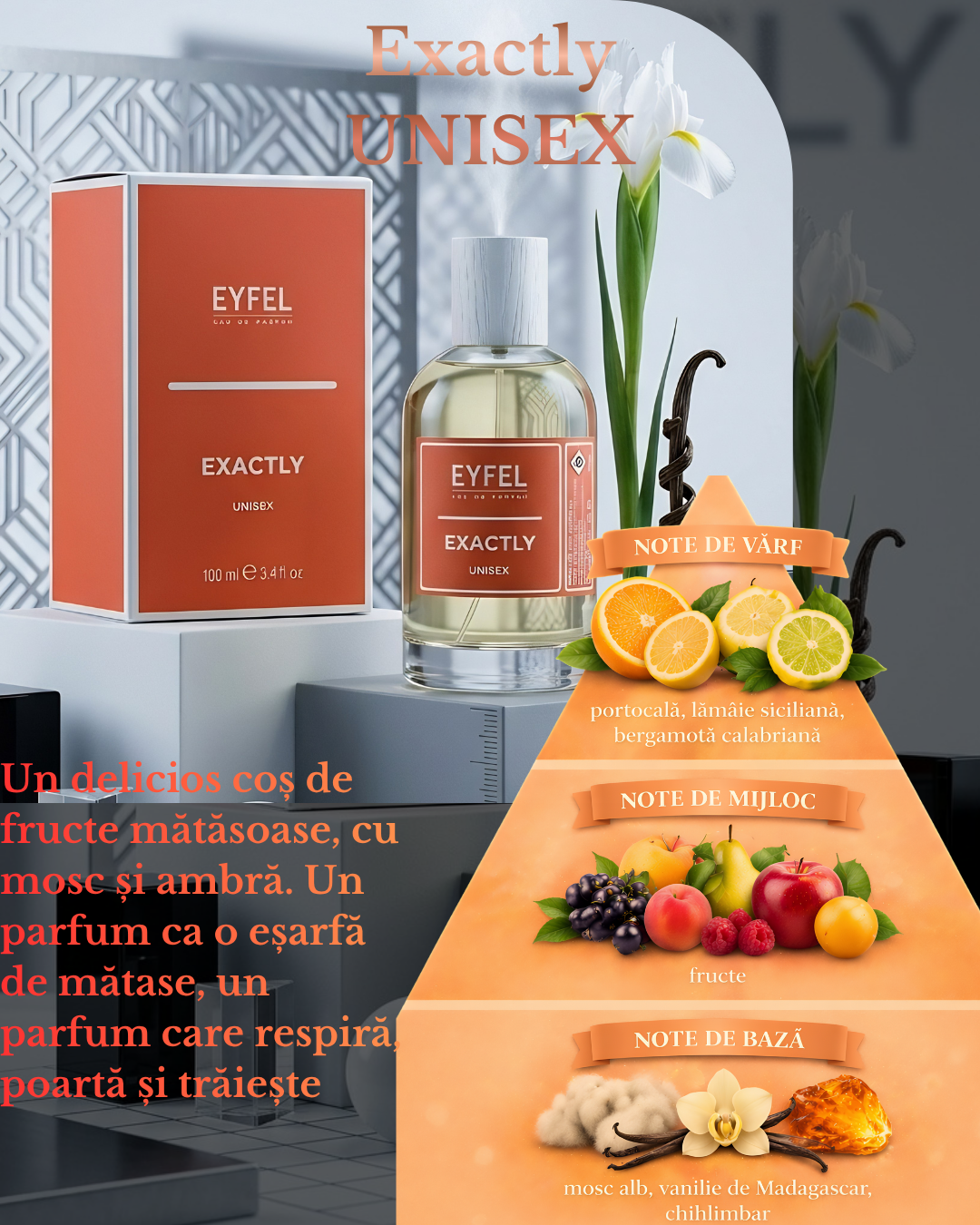 Apa de Parfum Unisex EYFEL EXACTLY 100ml – Fructat si Dulce
