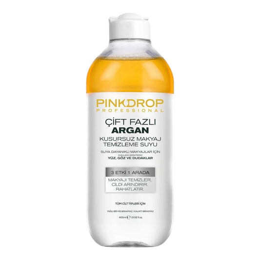 Apa Micelara Bifazica Pink drop 3-in-1 cu Ulei de Argan & Vitamina C – Demachiant Nutritiv Rezistent la Apa - 400ml