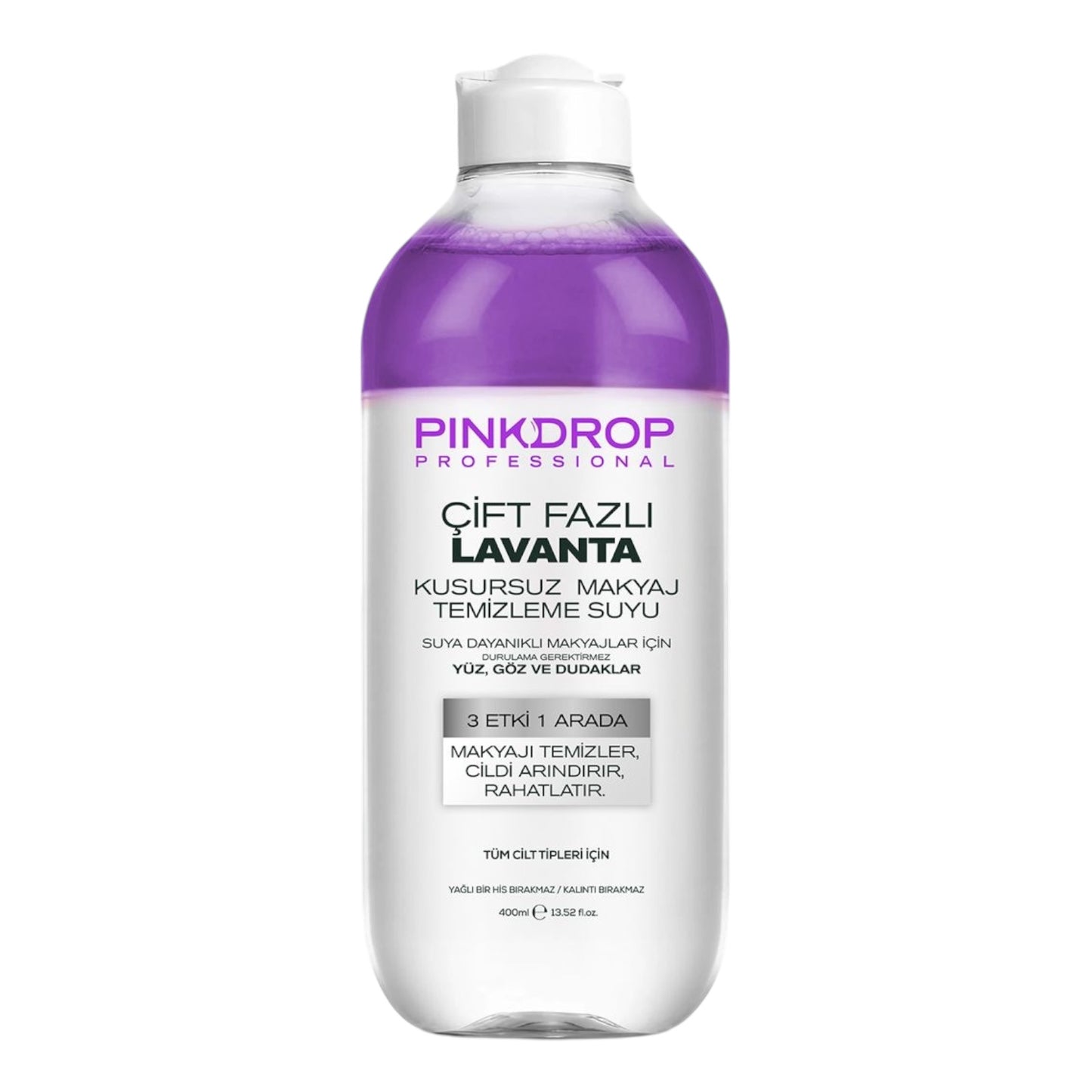 Apa Micelara Bifazica Pink drop 3-in-1  cu Ulei de Lavanda & Colagen – Demachiant Delicat pentru Ten Sensibil - 400ml