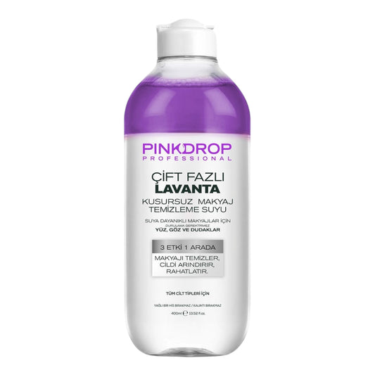 Apa Micelara Bifazica Pink drop 3-in-1  cu Ulei de Lavanda & Colagen – Demachiant Delicat pentru Ten Sensibil - 400ml