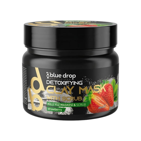 Masca de Argila Detoxifianta cu Scrub Blue Drop Capsuni - 480ml