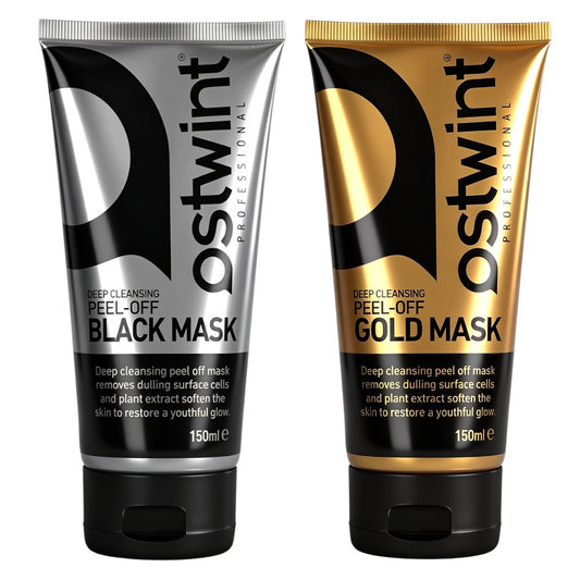 Pachet 2x Masca de fata neagra pentru exfoliere Ostwint, Masca de fata aurie Ostwint - 150 ml