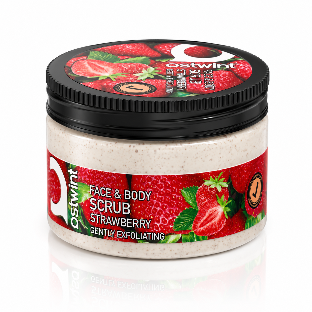 Scrub Exfoliant pentru Fata si Corp cu Aroma de Capsuni Ostwint - 300ml