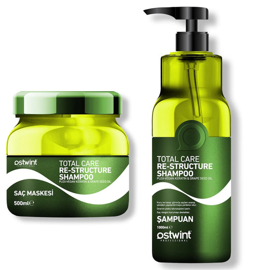 Set de ingrijire a parului Total Care Repair Ostwint, Sampon 1000ml, Masca de par 500ml