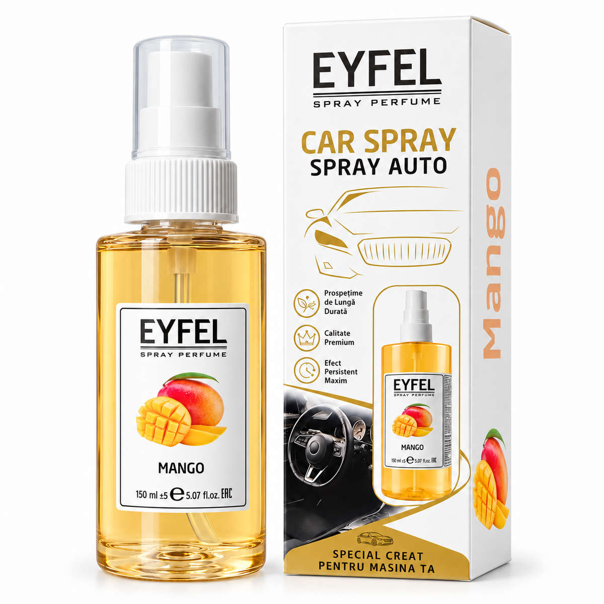 Odorizant Camera/Auto Eyfel, parfum spray, Mango, 150 ml