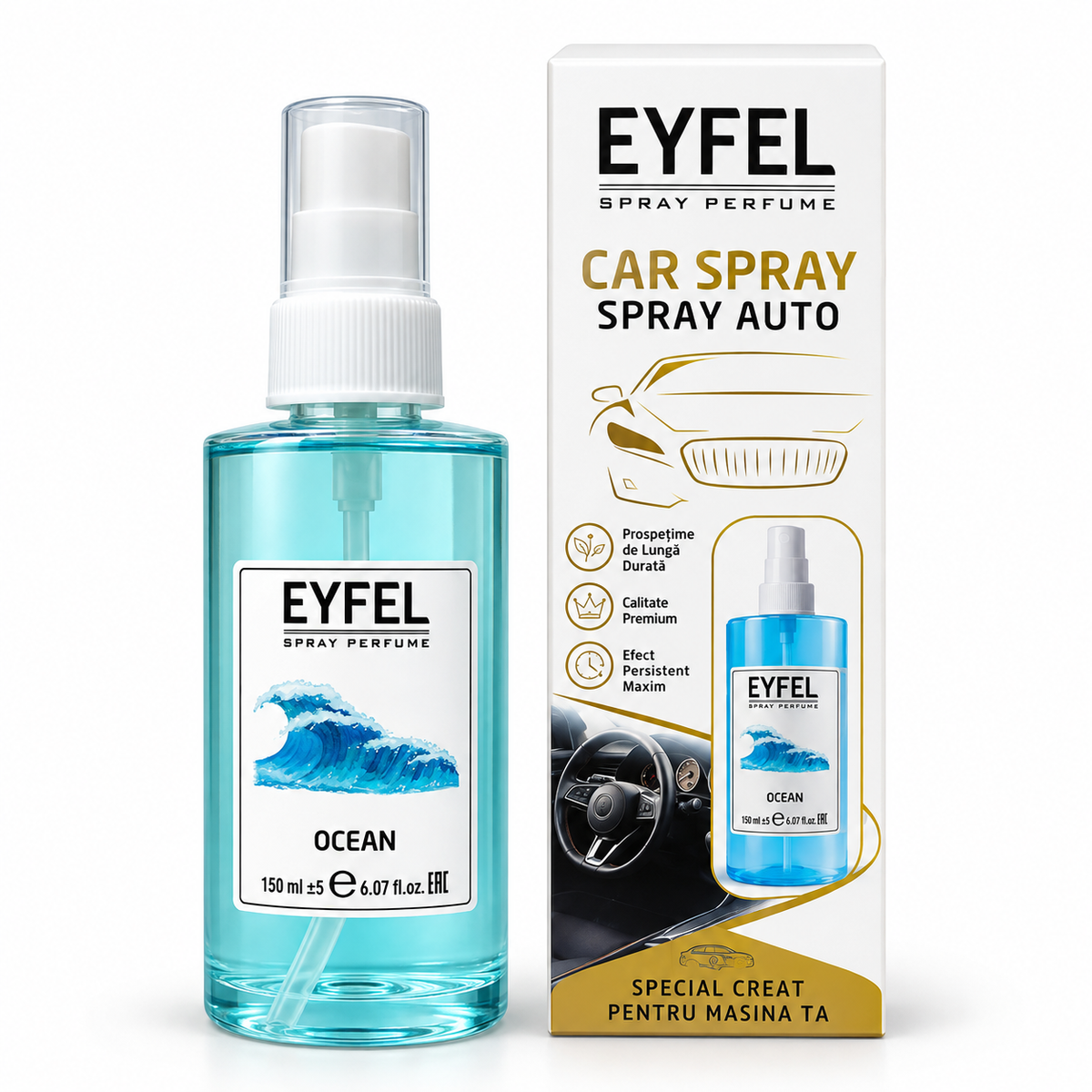 Odorizant Camera/Auto Eyfel, parfum spray, Ocean, 150 ml