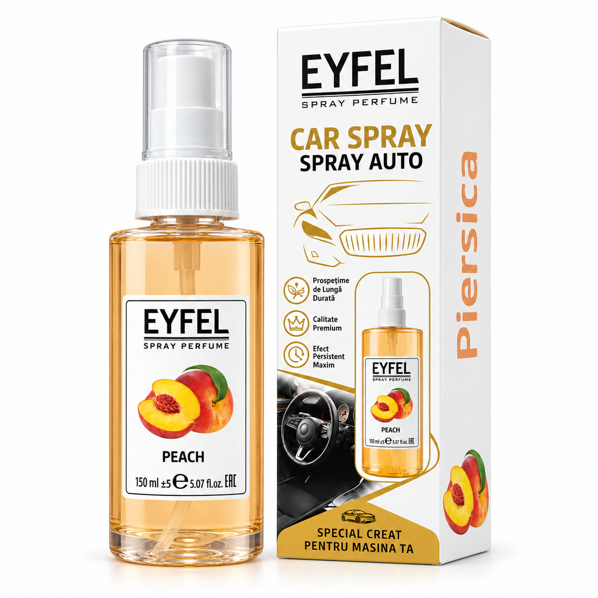 Odorizant Camera/Auto Eyfel, parfum spray, Peach, 150 ml