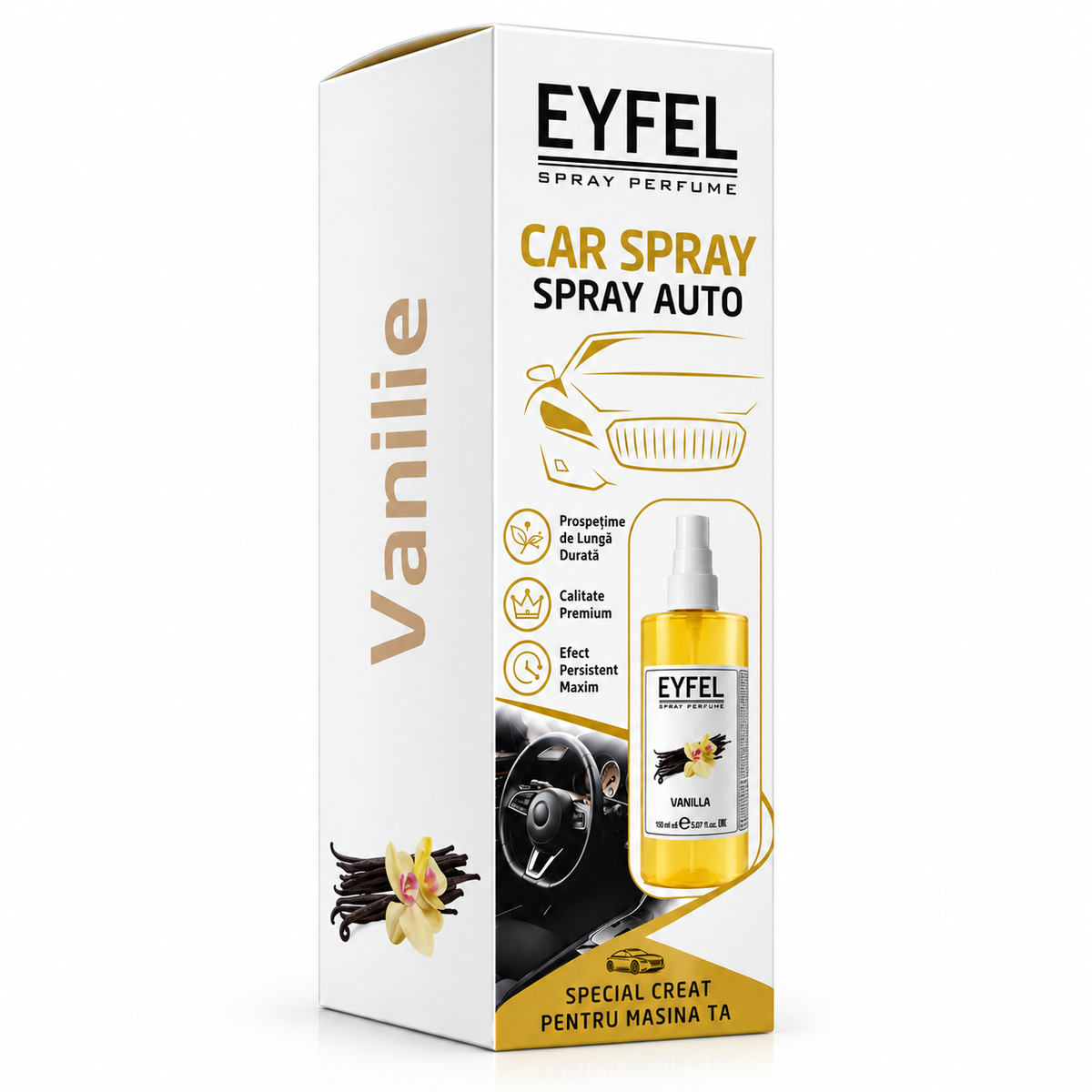 Odorizant Camera/Auto Eyfel, parfum spray, Vanilla, 150 ml