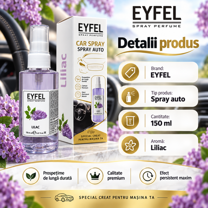 Odorizant Camera/Auto Eyfel, parfum spray, Liliac, 150 ml