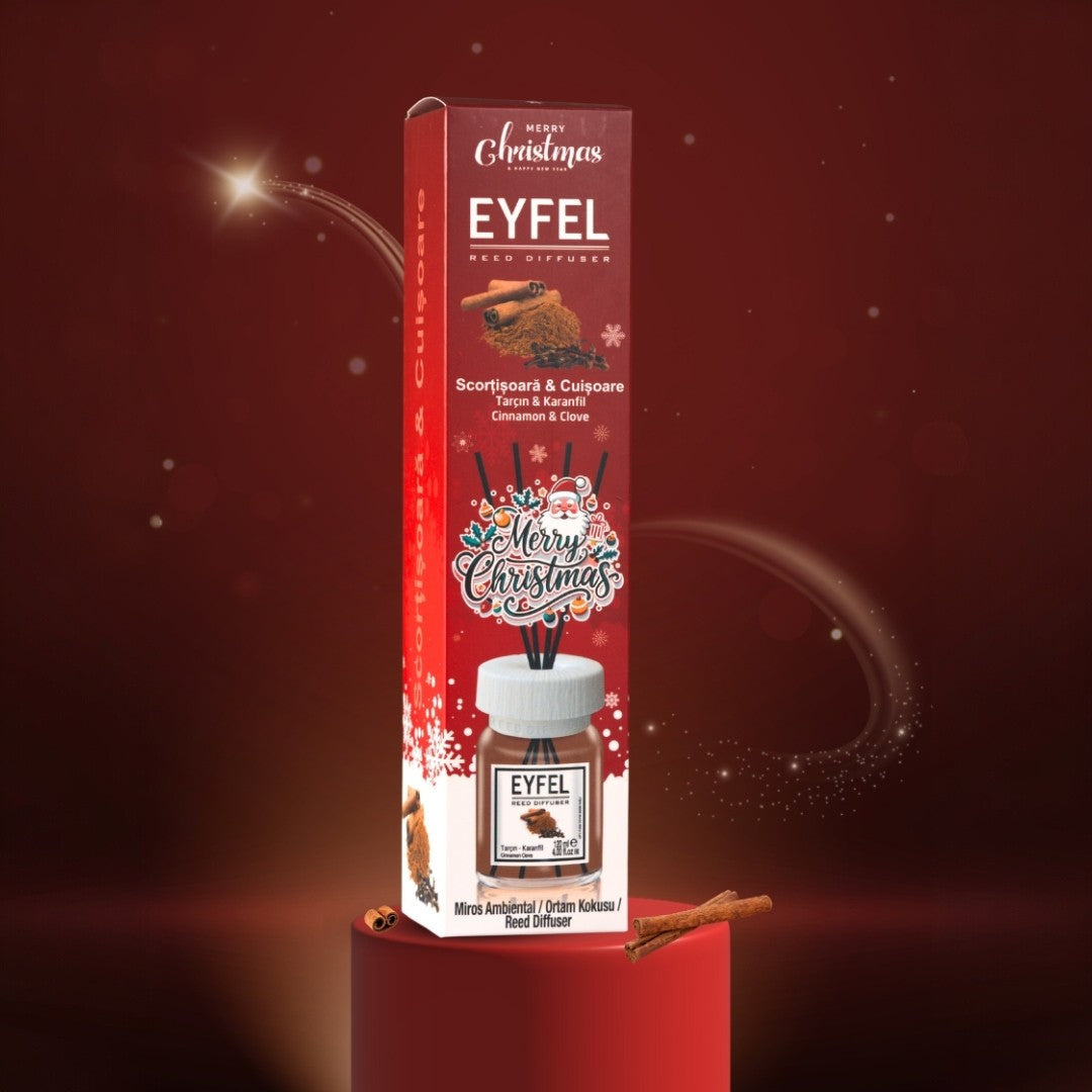 Odorizant de camera cu bete 120ml, Cinnamon & Clove, Eyfel Christmas