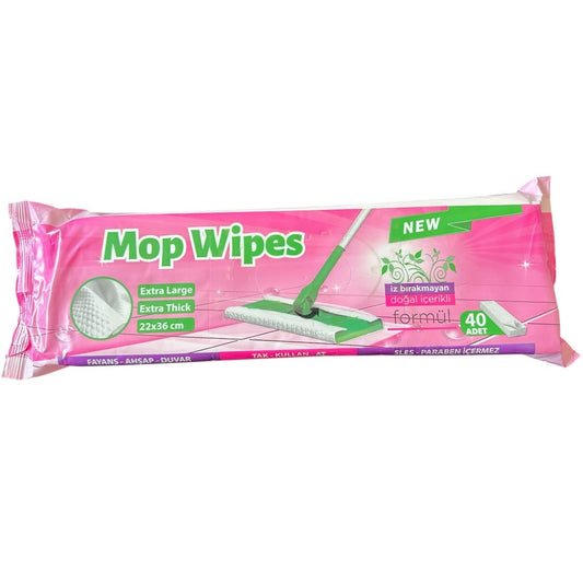 Servetele Mop Wipes pentru curatarea suprafetelor, fara Parabeni & SLS, cu Otet Alb si Bicarbonat – 40 buc