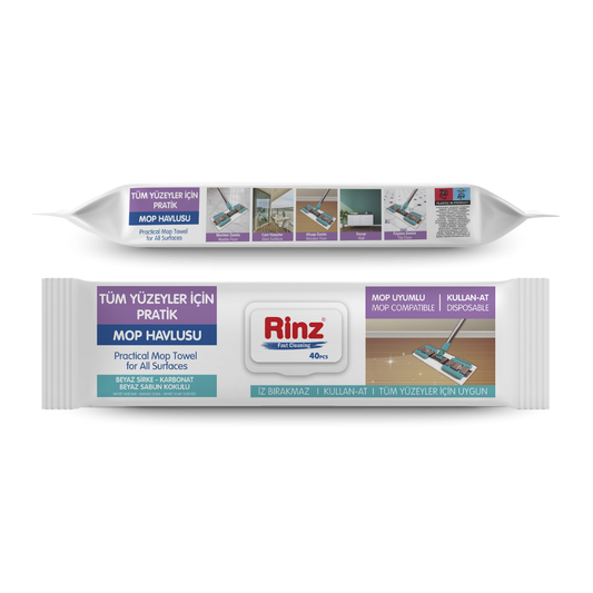 Rinz Mop Havlusu – Servetele Mop Practic pentru Toate Suprafetele (40 bucati)