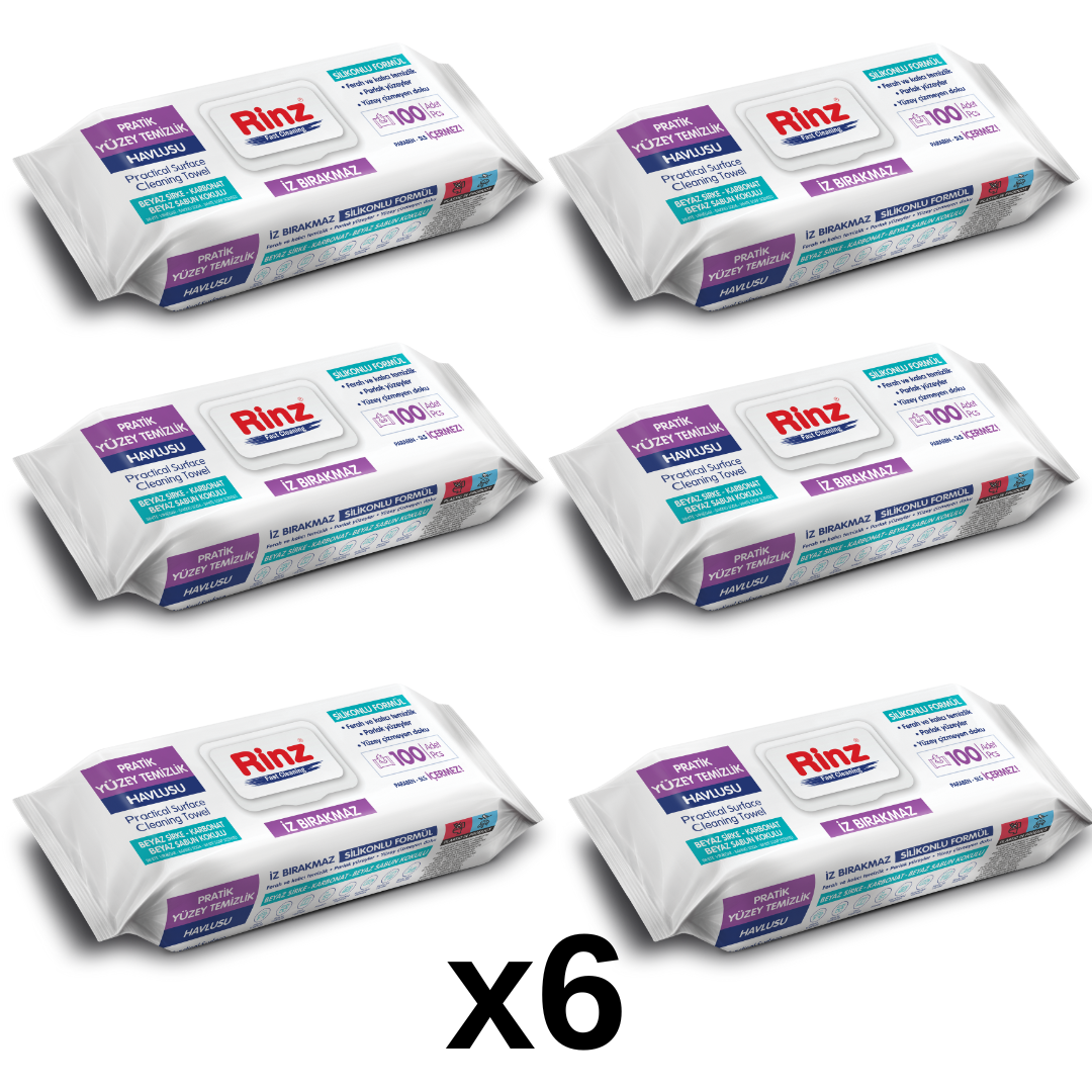 Set 6x Rinz Surface Cleaning Wipes – Servetele Umde pentru Curatarea Suprafetelor